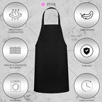 GREEN LIFESTYLE 2 Pack Chef Apron with Pockets – Grilling Aprons for Men, Waterproof Cooking Apron for BBQ, Work or Restaurant Use, Kitchen Aprons for Women with Pockets – Pink