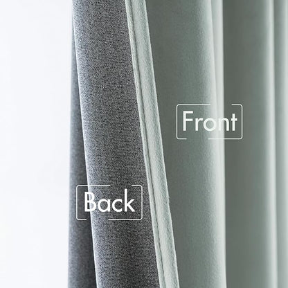 MIULEE Velvet Curtains 52x84 inches 2 Panels Misty Blue Blackout Curtains | - Image 6