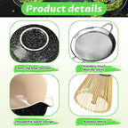 Matcha Set, 6 Pcs Matcha Whisk Set with 20 oz Bowl, Bamboo Whisk for Matcha Tea, Matcha Bowl, Ceramic Matcha whisk Holder, Stainless Sifter and Scoop - Gift for matcha kit Lovers（Black）