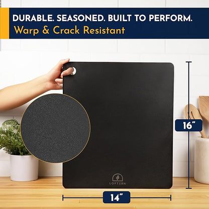 Loftern 14" x 16" Pizza Steel - Heavy-Duty Carbon Steel Baking Plate for Oven, Grill & Pizza Oven - Pro Pizza Stone for Bread, Sourdough, and Crisp Crust Perfection