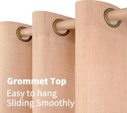 YoungsTex Peach Linen Curtains 84 Inch Length - Image 6