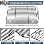 P&P CHEF Cooling Baking Rack Pack of 2, Stainless Steel Cooling Racks for Cooking Baking Roasting Grilling Drying, Dense Wires & Smooth Edge, Easy to clean, Black,15.3" x 11.25"