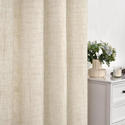 YoungsTex Linen Curtains 63 Inch Length 2 Panels Set Light Filtering | Bronze - Image 7