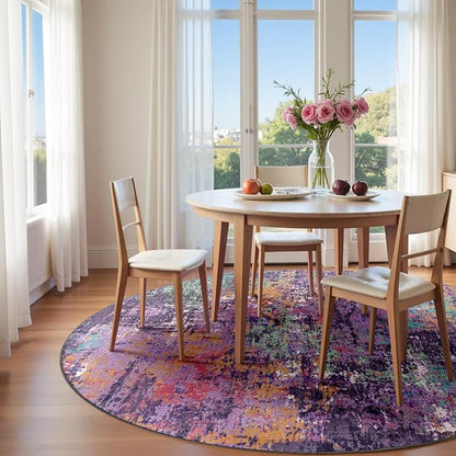 RELEANY Washable Round 8ft Area Rug - Image 2