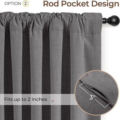INOVADAY 100% Blackout Linen Curtains - Image 4