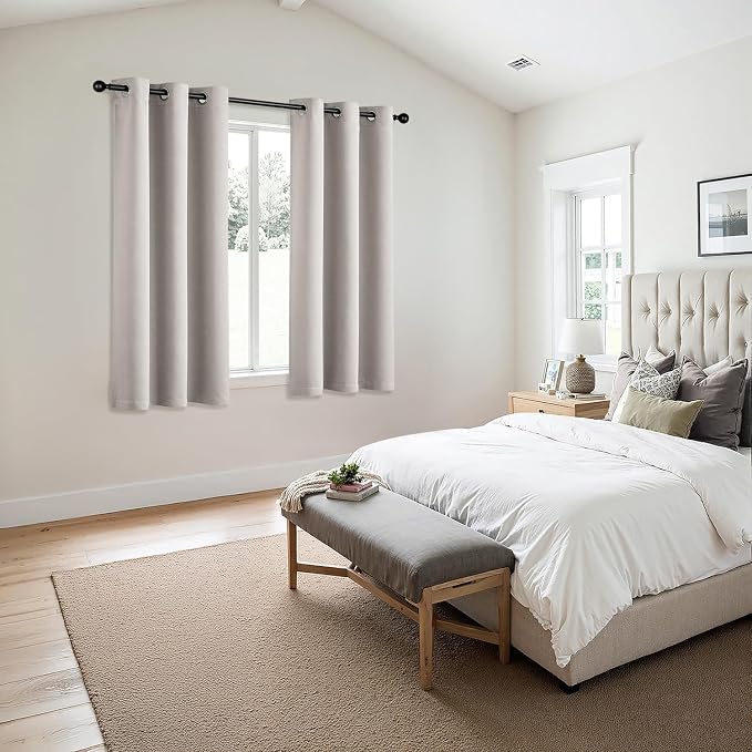 MIULEE Blackout Curtains for Bedroom 2 Panels 40 x 45 Inch Long Cobblestone | - Image 6