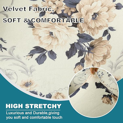 KRFOONN Velvet Wing Chair Slipcovers 2 Piece Stretch Printed Wingback Chair - Image 2