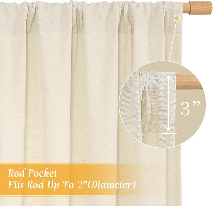 48 inches Long Short Window Linen Curtains - Image 3