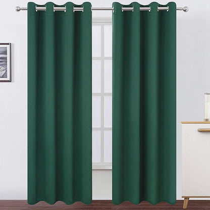 Blackout Curtains 66 x 95 inch/Dark Green Curtains Set of 2 Panels/Thermal by Lemomo