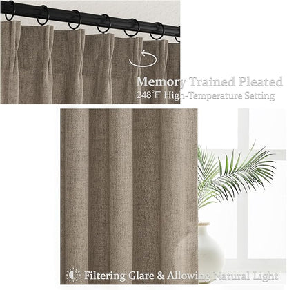 Dark Flax 70 Inch Extra Wide Curtains 90 Inches Long - Image 3