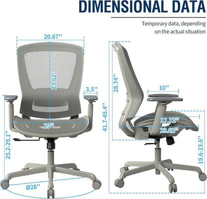 ELABEST Mesh Office Chair, Ergonomic Computer Desk Chair, Sturdy Task Chair- - Image 3