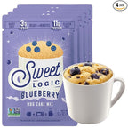 Sweet Logic Keto Dessert Mug Cake Mixes - Blueberry Muffin - Low Sugar - Gluten-Free - Low Carb - Diabetic-Friendly Sweets - Natural Ingredients - High Protein - Delicious Keto Treats (4 Pack)
