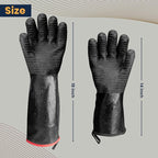 GEEKHOM 14-Inch Heat Resistant Gloves 932°F for BBQ Grilling, Waterproof Long Sleeve Anti-Slip Cooking Gloves – Textured Grip Protection
