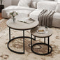 Otterease Nesting Tables Set of 2, Round Coffee Table, Small Nesting Coffee by Otterease