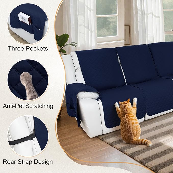 HDCAXKJ 100% Waterproof Reclining Sectional Couch Covers L Shape Recliner Sofa - Image 5