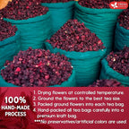 FreshDrinkUS, Premium 10 Hibiscus Flowers Tea Bags, 100% Natural, Pure from Hibiscus Flowers. Loose Flower Hibiscus Herbal Tea. Hibiscus Flower Tea. No Sugar, No Caffeine, No Gluten, Vegan.