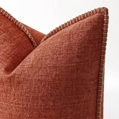 MIULEE Fall Decorative Couch Throw Pillow Covers 16x16 Inch Burnt Orange | 2 - Image 2