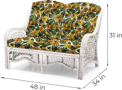 Malibu Lounge Loveseat Sofa Natural Rattan Wicker Handmade Design - Image 2