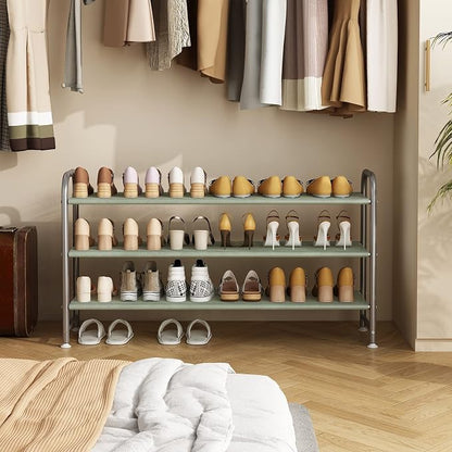 INGIORDAR Shoe Rack 3 Tier Long Storage Organizer Wide Metal Shoe Shelf - Image 2