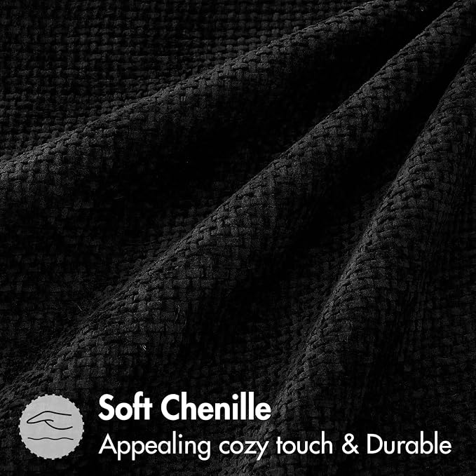 MIULEE Decorative Lumbar Throw Pillow Covers 12x20 Inch Black 2 Pack | Modern - Image 8