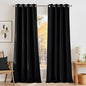 NICETOWN Faux Linen Black Blackout Curtains 84 inches Long by NICETOWN