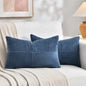 Fancy Homi 2 Packs Dusty Blue Long Lumbar Decorative Throw Pillow Covers 16x24 by Fancy+Homi
