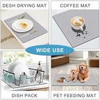 Golener Coffee Bar Mat - Under Coffee Maker Pad, Tray Mats Under Cafe Machine, Rubber Absorbent Mat, Under Appliance Mats, Dish Drying Matt, 23"x15", Marble Gray