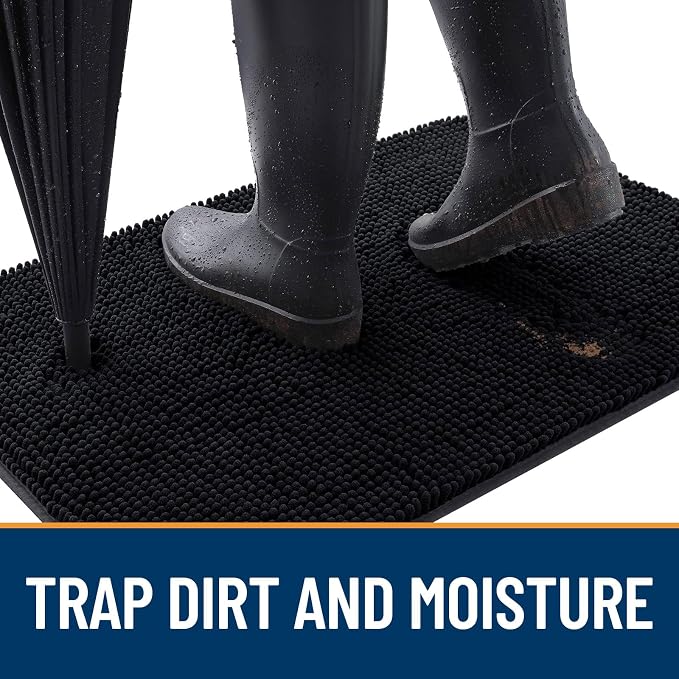 OLANLY Dog Door Mat for Muddy Paws 47x32, Super Absorbent Chenille Mud Mat | - Image 2