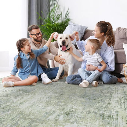 Aelenmu 5x7 Area Rugs for Living Room Bedroom Dining Room Washable Green | Soft - Image 7