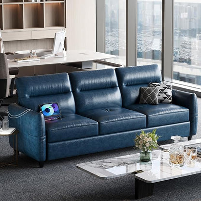 STHOUYN 85” Faux Leather Couch by STHOUYN