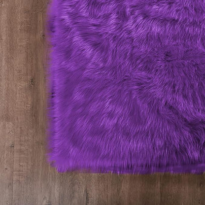 Goolela Purple Area Rug 9x12 Fluffy Fuzzy Furry Carpet - Image 7