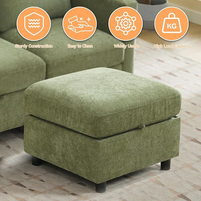 WUTUTUEE 25" Square Storage Ottoman - Image 6