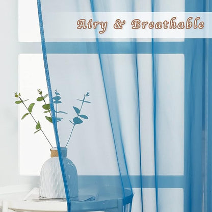 NICETOWN Sheer Curtains for Bedroom Windows 84 inch Length, Grommet Casual - Image 3