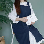HANEE Cotton Aprons for Women and Men | Cross-Back Apron with Pockets