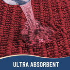 Arotive Luxury Chenille Bathroom Rug Mat, Extra Soft Thick Absorbent Shaggy Bath Rugs, Non-Slip Machine Wash Dry, Plush Bath Mats for Bathroom, Shower and Tub, 44x24, Red