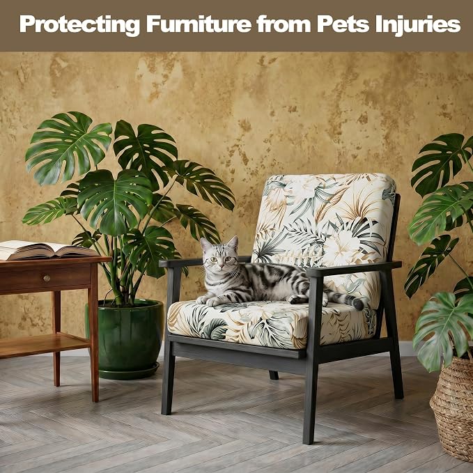 CALBODE 12Pcs Stretch Patio Cushion Cover, Tropical Floral and Leaf Pattern - Image 5