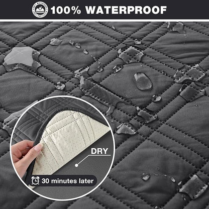 TAOCOCO 100% Waterproof Oversized Loveseat Recliner Cover, Non Slip Split Couch - Image 3