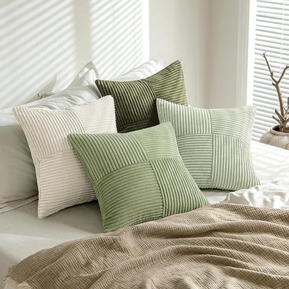MIULEE Summer Light Green Decorative Throw Pillow Covers 20x20 Inch Set of 4 - Image 4