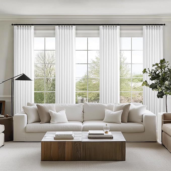 Topfinel 84 Inches Long Pinch Pleated Semi Sheer Curtains - Image 7
