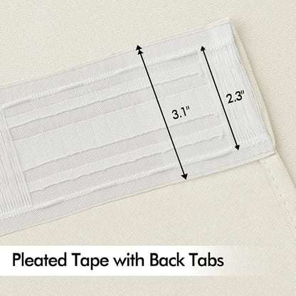 MIULEE Beige White Back Tab Blackout Curtains 52x63 Inches Long 2 Panel Set | - Image 4