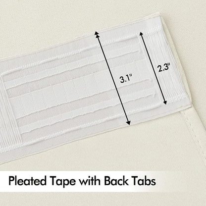 MIULEE Beige White Back Tab Blackout Curtains 52x108 Inch Long 2 Panels Set | - Image 4