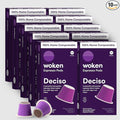 WOKEN COFFEE Compostable Nespresso Pods - Deciso Dark Roast Italian Espresso Coffee Capsules Compatible With Nespresso Coffee Machine (100 Pod Count, 10 Boxes)