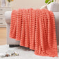 BEDELITE 3D Ribbed Coral Red Fleece Throw Blanket by BEDELITE