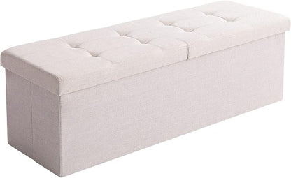 Shoe Storage Ottoman Foldable Seat Footrest Tufted Bench End of Bed Storage - Image 8
