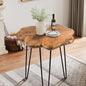19.5 Inch Live Edge Side Table, Wood Freeform Small End Table by HOEGMST