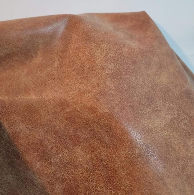 NAT Leathers | Blonde Light Tan Distressed Faux Leather material PU Sheet - Image 4