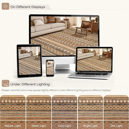 cotiled Boho 9x12 Area Rug for Living Room: Large Moroccan Washable Rug | Solve - Image 8