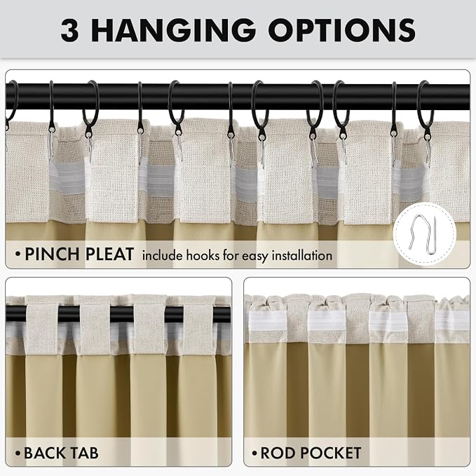MIULEE 100% Blackout Linen Curtains - Image 5