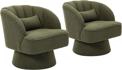Garvee Ultra-Plush Swivel Accent Chair, 360° Barrel Lounge Chair - Image 7