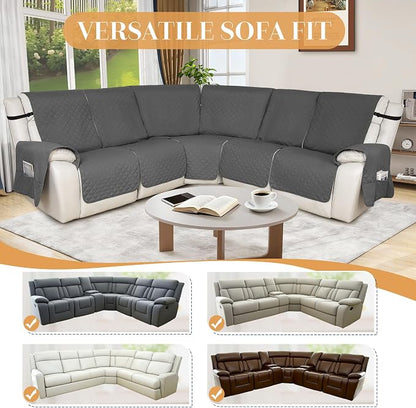 HDCAXKJ 100% Waterproof Reclining Sectional Couch Covers L Shape Recliner Sofa - Image 5